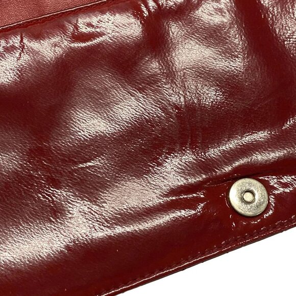Auth DIOR/ChristianDior Cannage Stitch Red Patent Leather Clutch Bag - Picture 13 of 16